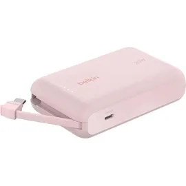 Belkin BoostCharge - Powerbank - mit integriertem Kabel - 10000 mAh - 20 Watt - 3 A - Fast Charge - 2 Ausgabeanschlussst