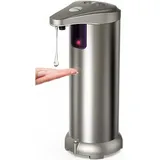Minkurow Automatischer Seifenspender Aus Edelstahl, Infrarot-bewegungssensor, Wasserdichter Sockel, Einstellbare Schalter, Geeignet Für Badezimmer, Küchen, Hotel, Restaurant