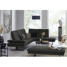 W.Schillig Eckcouch Leder 2-Sitzer Grau