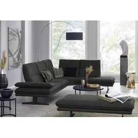 W.Schillig Eckcouch Leder 2-Sitzer Grau