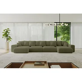 altdecor Eckcouch Polyester 6-Sitzer Grün