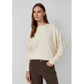 s.Oliver Pullover in Rippstruktur mit Fledermausärmeln Beige 46