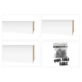 HEXIM Mdf Sockel Modern 3 Größen 16mm Stark Fußleiste & Zubehör Bodenleiste Weiß: 16 Meter / 8 Leisten, Sockelleiste Ms8516