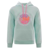 Zwilling Zwillingsherz Sweatshirt in Pastell mit neonfarbener "Love Yourself" Stickerei & pinker Kordel blau LXL