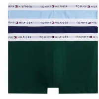 Trunk "3P TRUNK", Herren, Gr. XL (54), 3 Stk., orn grn, prp nvy, vess blu, Jersey, Obermaterial: 95% Baumwolle, 5% Elasthan, TOMMY HILFIGER UNDERWEAR, körpernah, Unterhosen, mit Logoschriftzug