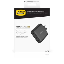 Otterbox 100W 2x USB-C GaN Schnellladegerät, Schwarz