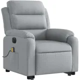 vidaXL Massagesessel elektrisch 148 x 79,5 x 0 cm Hellgrau mit Aufstehhilfe