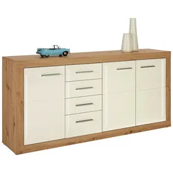 Sideboard Malta in Weiß/Eichefarben