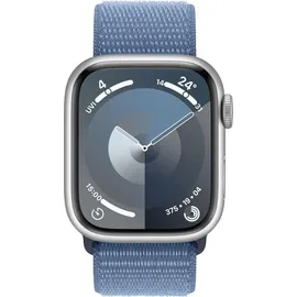 Apple Watch Series 9 GPS 41 mm Aluminiumgehäuse silber, Sport Loop winterblau One Size