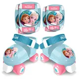 STAMP Roller Skates Sizes 23/27 + ELLBOGEN und KNIESCHÜTZER Frozen 2, Blue & White