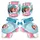 STAMP Roller Skates Sizes 23/27 + ELLBOGEN und KNIESCHÜTZER Frozen 2, Blue & White
