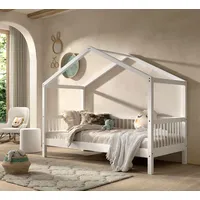Vipack Hausbett 90 x 200 cm Buche massiv weiß lackiert