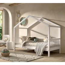 Vipack Hausbett 90 x 200 cm Buche massiv weiß lackiert