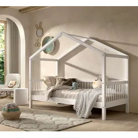 Vipack Hausbett 90 x 200 cm Buche massiv weiß lackiert
