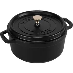 Staub La Cocotte 20cm rund, schwarz, Gusseisen