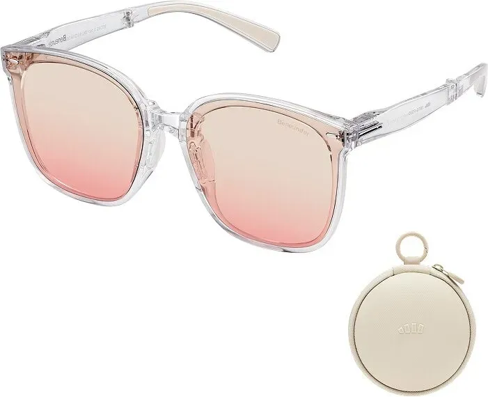 Beneunder FD421, übergroße faltbare Sonnenbrille, UV400 & blendfreie Gläser, leichter Rahmen in Blush für Autofahrten/Reisen, Pink