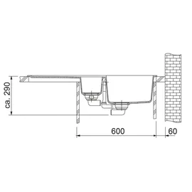 Franke Basis BFG 651-97 glacier + Excenterbetätigung