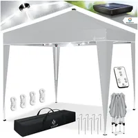 Kesser Pavillon Faltpavillon 3x3m mit led Beleuchtung Solar Fernbedienung