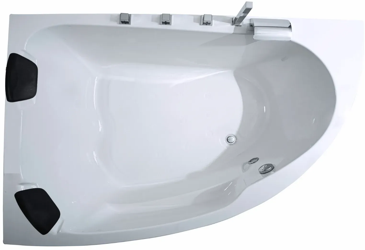 Raumsparbadewanne 180x130 Links cm, freistehend / Einbau, für 2 Personen, glasfaser Sanitäracryl, Caribia DELTA XL Badewanne, Made in Germany