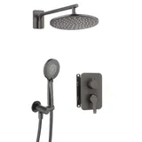 TRIZERATOP Unterputz-Duschset mit Mischbox Regen Titanium
