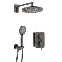 TRIZERATOP Unterputz-Duschset mit Mischbox Regen Titanium
