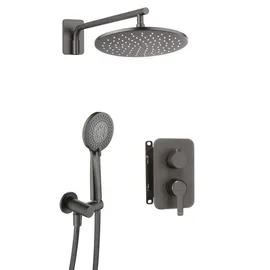 TRIZERATOP Unterputz-Duschset mit Mischbox Regen Titanium