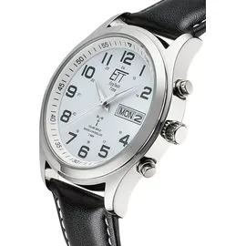 ETT Eco Tech Time EGS-11436-12L Herrenuhr Funk-Solar mit Lederband Gobi