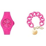 Ice Generation - Flashy pink - Medium - 3H + Jewellery - Chain bracelet - Neon pink - Gold