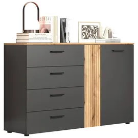 trendteam Esteban 139 x 86 x 38 cm Anthrazit / Eiche