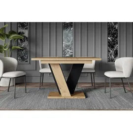 altdecor Esstisch 120-160 x 90 x 75 cm Artisan Eiche Optik/schwarz