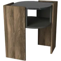 Moebel17 Beistelltisch Marbel Walnuss Marmor Optik