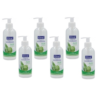 Elina med Pflegende Flüssigseife Aloe Vera milde Seife 6x 300 ml im Spender