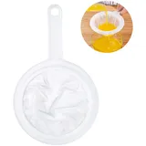 CiciIng Ultrafeines Trichterfilte, Feines Sieb für Saft Milch Sojamilch Kaffee, 200 Mesh Haarsieb Küche, Nylon Sieb Mit Griff, Weiß, 23.5cm x 14.5cm