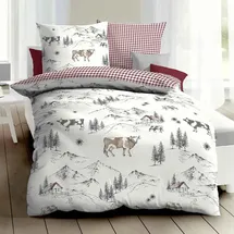 Traumschlaf Bettwäsche Allgäu rot 135x200 cm + 80x80 cm