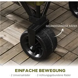 Outsunny Bollerwagen Faltbarer Handwagen bis 120 kg Grün