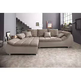 Home Affaire "Imola, bequem, aktuelle Steppung im Sitz, L-Form, Breite 270cm", braun (cappuccino, cappuccino), B:270cm H:90cm T:170cm, Microfaser PRIMABELLE (100% Polyester) / Struktur (82% Polyester, 9% Viscose, 7% Baumwolle, 2% Nylon);Kunstleder SOFTLUX