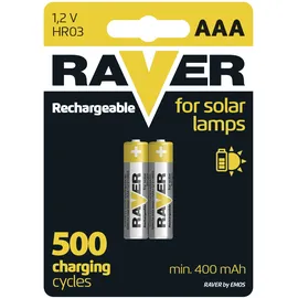 EMOS Wiederaufladbare AAA Batterien Raver für Solarlampen 2 Stück B7414