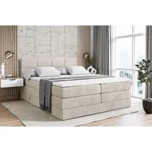 altdecor Boxspringbett mit Matratze, Topper, Polsterbett mit, Bettkasten ARDENI KING | Beige Casablanca | 140x200
