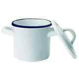 Ibili Mini-Kochtopf Blanca 10 cm, Stahl, weiß/blau
