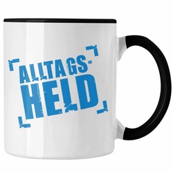 Trendation Tasse Trendation – Alltags-Held Lustige Tasse Büro Kaffeetasse Kaffeebecher Kollege Kollegin Männer Mann Lustig schwarz