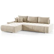 Fun Möbel Ecksofa Sofa Mit Schlaffunktion Vogar Stoff Monolith Ecru Ottomane Links