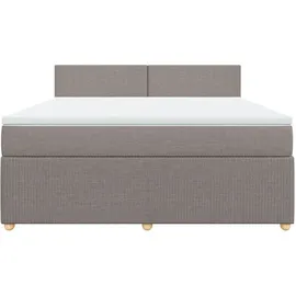 vidaXL Boxspringbett mit Matratze Taupe 180x200 cm Stoff