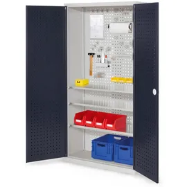 Kappes Magazinschrank Stahl 1.950 x 1.000 x 410 mm lichtgrau/anthrazitgrau 3 Fachböden mit Tür