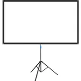 Tectake tectake® Beamer-Leinwand für 4K HD, Ultra HD und Full HD, Gain-Faktor 1,0, reißfester Terylenestoff, faltenfrei gespannt, Format 16:9, 80“ Zoll 203cm Stativ höhenverstellbar klappbar