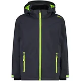 CMP Jungen Skijacke Boy Jacket Snaps Hood 39W1924-99UP 98 - Antracite-Yellow Fluo - 98