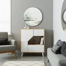 roomart PABLO Mehrzweckschrank 90 x 0 x 0 cm Weiß/eiche