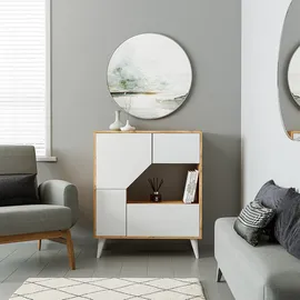 roomart PABLO Mehrzweckschrank 90 x 0 x 0 cm Weiß/eiche
