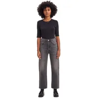 Levi's Levi’s Ribcage Ankle Straight Jeans in verwaschenem Schwarz-W28