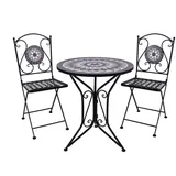 Garden Pleasure Balkonset JALUA, 3.tlg. - Grau/Schwarz/Weiß