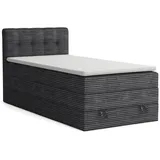 Deine Möbel 24 Boxspringbett 100 x 200 cm H3/H4 Anthrazit